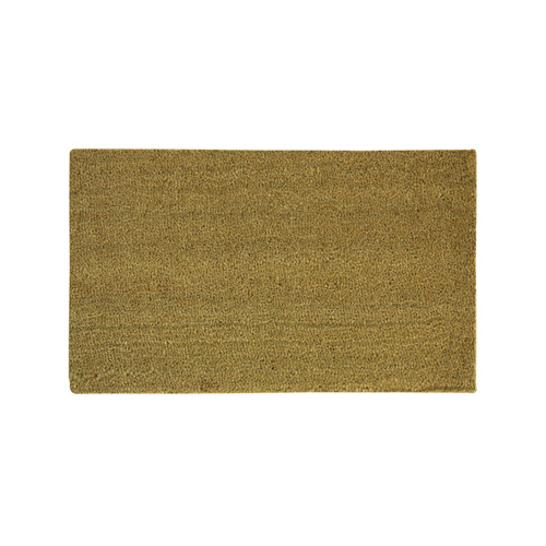 Blank Door Mat, 36 in L, 24 in W, Natural Coir Surface, Tan