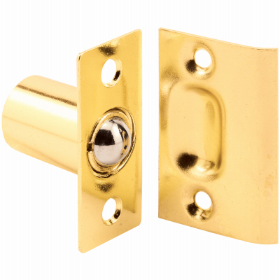 Prime-Line U 9132 Steel Ball Catch and Inner, Brass-Plated Housing and Plates, 27/32-In.