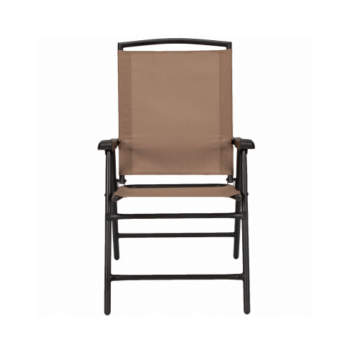 WOODARD, LLC RXTV-1921-FC-M Sunny Isles Steel Folding Chair, Sling Fabric, Mocha