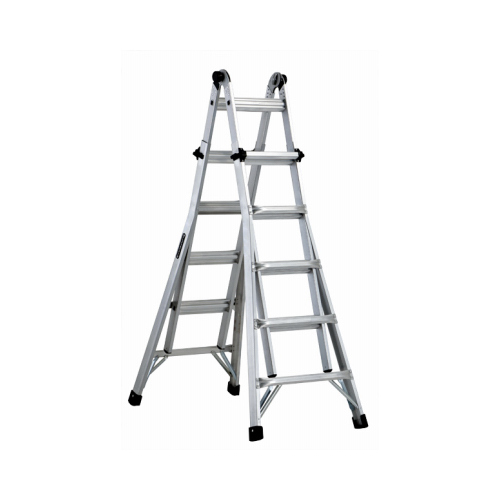 Multi-Purpose Ladder, 11 to 19 ft Max Reach H, 20-Step, Type IA Duty Rating, Aluminum