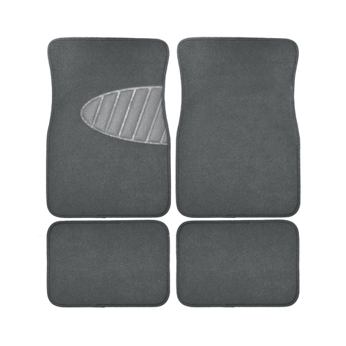 ARMOR ALL 78915 Auto Floor Mats, Gray Carpet With Heal Pad, 4-Pc.