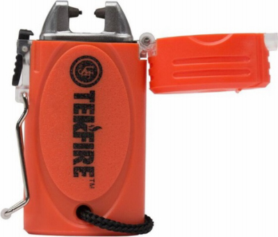 AMERICAN OUTDOOR BRANDS PRODUCTS CO 1142764 Tekfire Pro Fuel-Free Lighter, Rechargeable, Orange