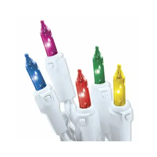Christmas String to String 100-Light Set, Multi/White Wire