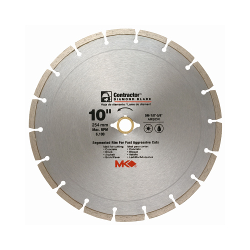 MK DIAMOND PRODUCTS 167017 Circular Saw Blade, Contractor Dry/Wet, 10-In.