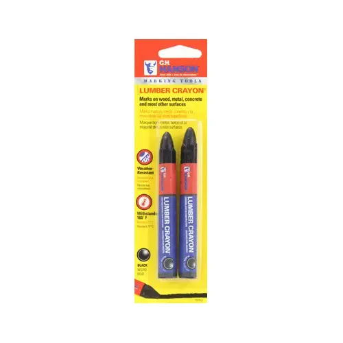 Lumber Crayon Markers, Black - pair