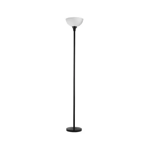 Torchiere Floor Lamp, Black, 71-In.