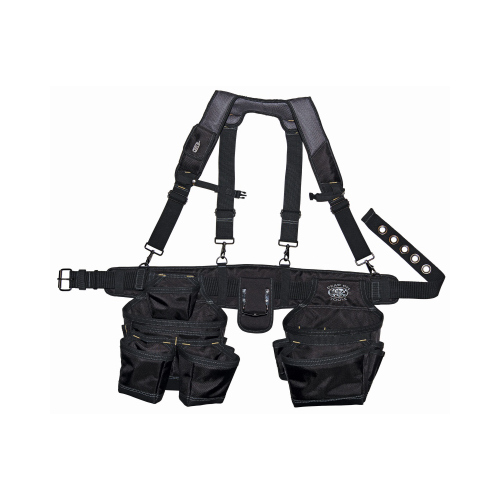 Dead On HDP400945 Carpenter's Suspension Rig, 52 in Waist, Poly Fabric, Black, 18-Pocket