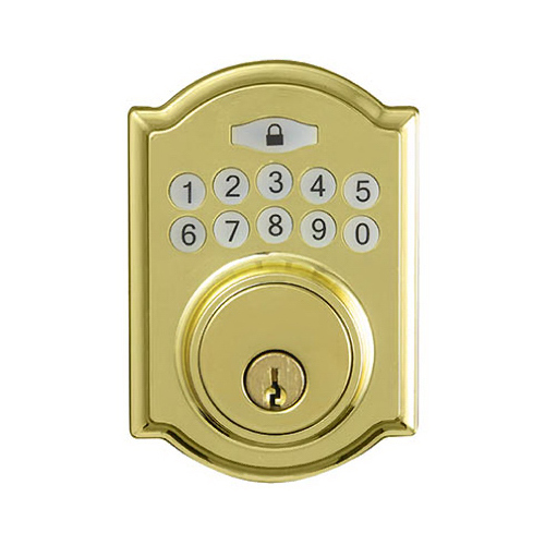 Taiwan Fu Hsing Industrial Co., Ltd. GA77D01AA KD Castle Electronic Deadbolt, Polished Brass