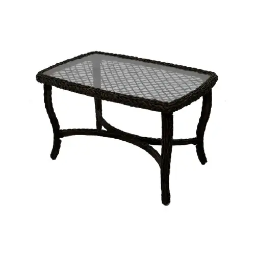 Bermuda Coffee Table, All-Weather Wicker, Steel Frame, 25 x 40-In.