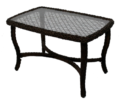 Four Seasons Courtyard BKL01001H60 Bermuda Coffee Table, All-Weather Wicker, Steel Frame, 25 x 40-In.