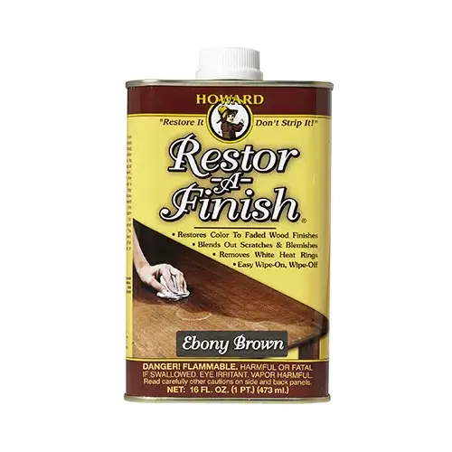 HOWARD'S PRODUCTS INC RF8016 Restor-A-Finish Wood Finish, Ebony Brown, 16 oz.