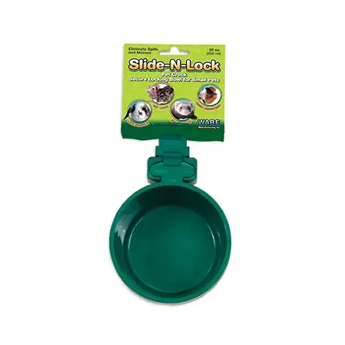 critterWARE 03303 Slide-N-Lock Pet Food Feeding Crock - COLOR MAY VARY