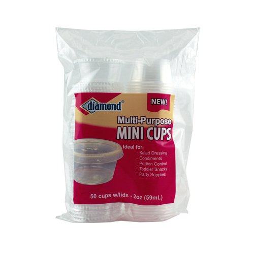 Storage Cups With Lids, Mini, 2-oz., 50-Ct.