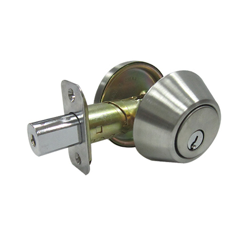 Single-Cylinder Deadbolt, Stainless Steel - pack of 3