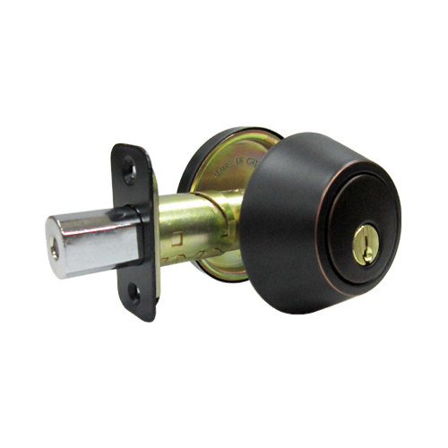 Single-Cylinder Deadbolt, Aged Bronze - pack of 3