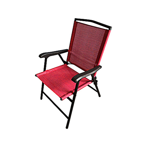 WOODARD, LLC RXTV-1928-FC-R Marbella Steel Folding Chair, Sling Fabric, Red