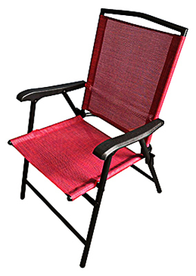 WOODARD, LLC RXTV-1928-FC-R Marbella Steel Folding Chair, Sling Fabric, Red