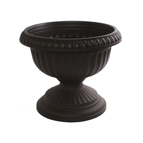 Bloem GU12-00 Grecian Urn, Black Plastic, 12-In.