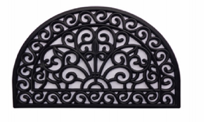 FIBRE WORLD PLM 19767 Door Mat, Rubber Iron Gate, Half-Round