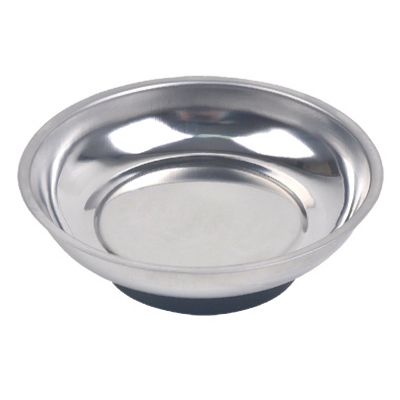 iBuild DR77148 Magnetic Parts Tray, Chrome & Rubber, 3-In.