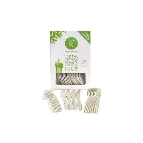 REPURPOSE INC RPR.UTC24.MP20 Compostable Utensils, Heat Tolerant, Assorted, 24-Ct.