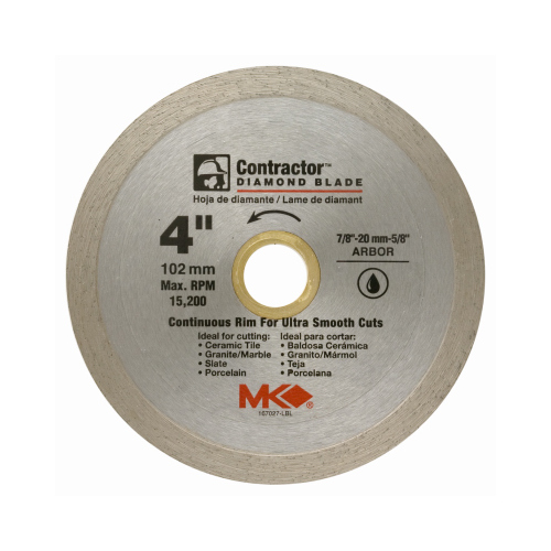 MK DIAMOND PRODUCTS 167027 Circular Saw Blade, Wet Tile, 4--In.