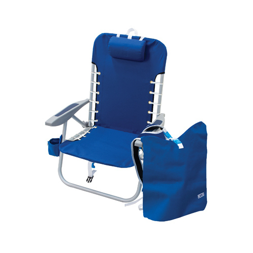 Rio Brands SC529R-28PK4 Backpack Chair With Removable Backpack, Aluminum/Ocean Blue