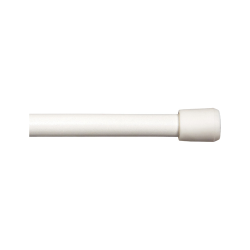 KN630/1 Spring Tension Rod, 7/16 in Dia, 18 to 28 in L, Metal, White