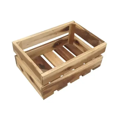 Avera Products AWP015155 Crate-Style Wood Planter, 15.5 x 7-In. Natural