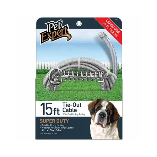 Dog Tie Out, Super Duty, 15-Ft.