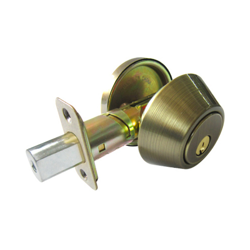 Single-Cylinder Deadbolt, Antique Brass