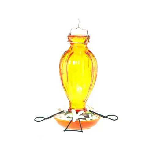 Oriole Bird Feeder, Fluted Glass, 20-oz. - pack of 4