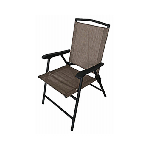 WOODARD, LLC RXTV-1928-FC-T Marbella Steel Folding Chair, Sling Fabric, Tan