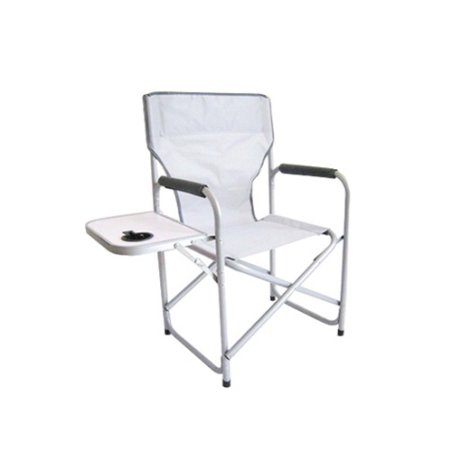 ZENITHEN USA LLC OC2125AST-5 Directors Chair With Side Table, Gray Aluminum Frame & Fabric