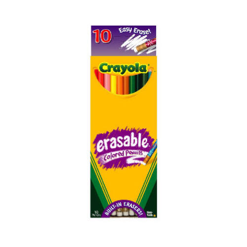 CRAYOLA 68-4410 10-Count Erasable Colored Pencils