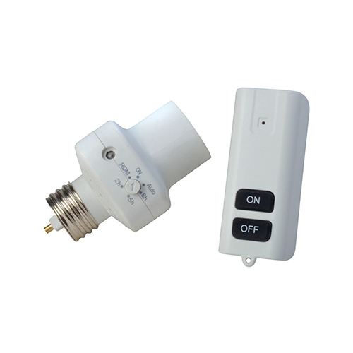Light Control Socket With Timed Photocell & Remote, Indoor Only