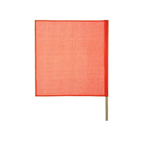 Safety Flag, PVC, 18 x 18-In. Flourescent Orange