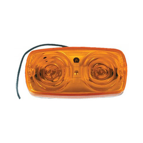 LED Marker Light, Amber Bulls Eye With White Base, 4 x 2-In.