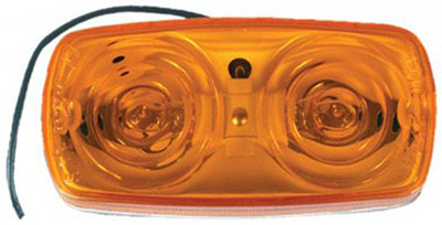 URIAH PRODUCTS UL903000 LED Marker Light, Amber Bulls Eye With White Base, 4 x 2-In.