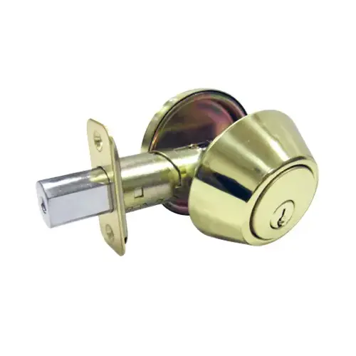 Single-Cylinder Deadbolt, Polished Brass - pack of 3