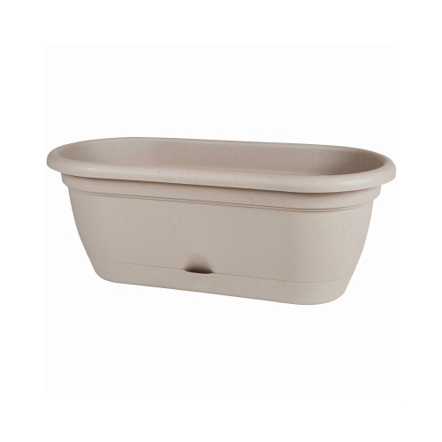 Lucca Window Box, Self-Watering, Pebble Stone Plastic, 18-In.