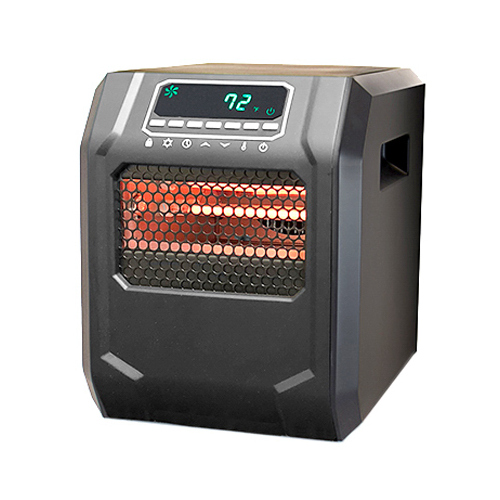 Contemporary Infrared Heater + Remote, LED Display, Black