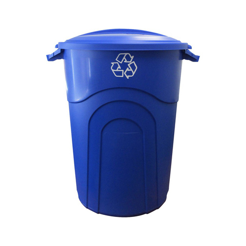 United Solutions TI0028-XCP6 Recycle Trash Can, Blue, 32-Gallon - pack of 6