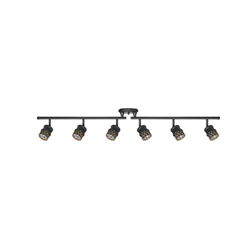 Globe Electric 59086 Track Lighting Bar, Oil-Rubbed Bronze, Foldable, 6 Lights