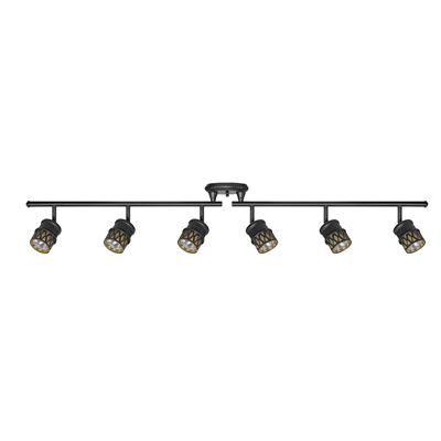 Globe Electric 59086 Track Lighting Bar, Oil-Rubbed Bronze, Foldable, 6 Lights