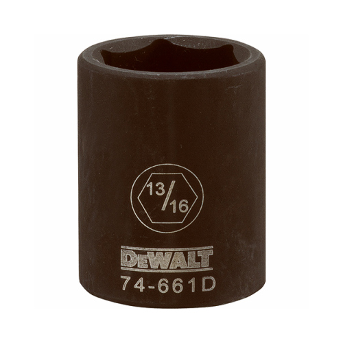 SAE Impact Socket, 6-Point, Black Oxide, 1/2-In. Drive, 13/16-In.