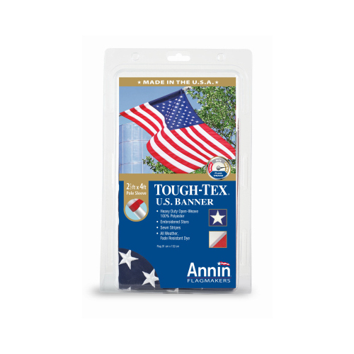 Annin 605003 Tough Tex U.S. Flag, Polyester, 2.5 x 4-Ft.