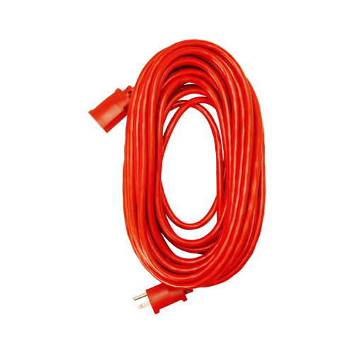 Extension Cord, 14/3 SJTW Red Round Vinyl, 100-Ft.