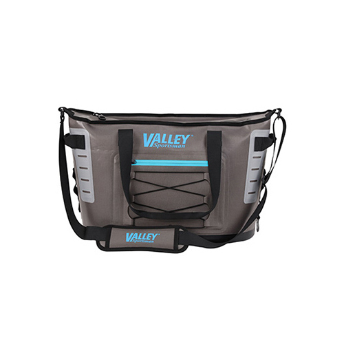 Valley Sportsman 2A-CM211 Soft Sided Cooler, Gray with Teal Accents, Holds 30 Cans