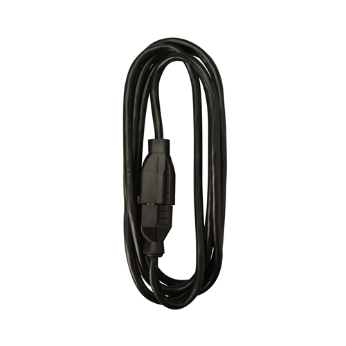 Extension Cord, 16/2 SJOW, Black Round Vinyl, 15-Ft.